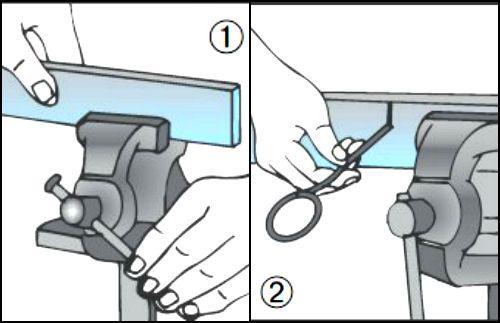 Effettuare la linea di taglio sul ferro
